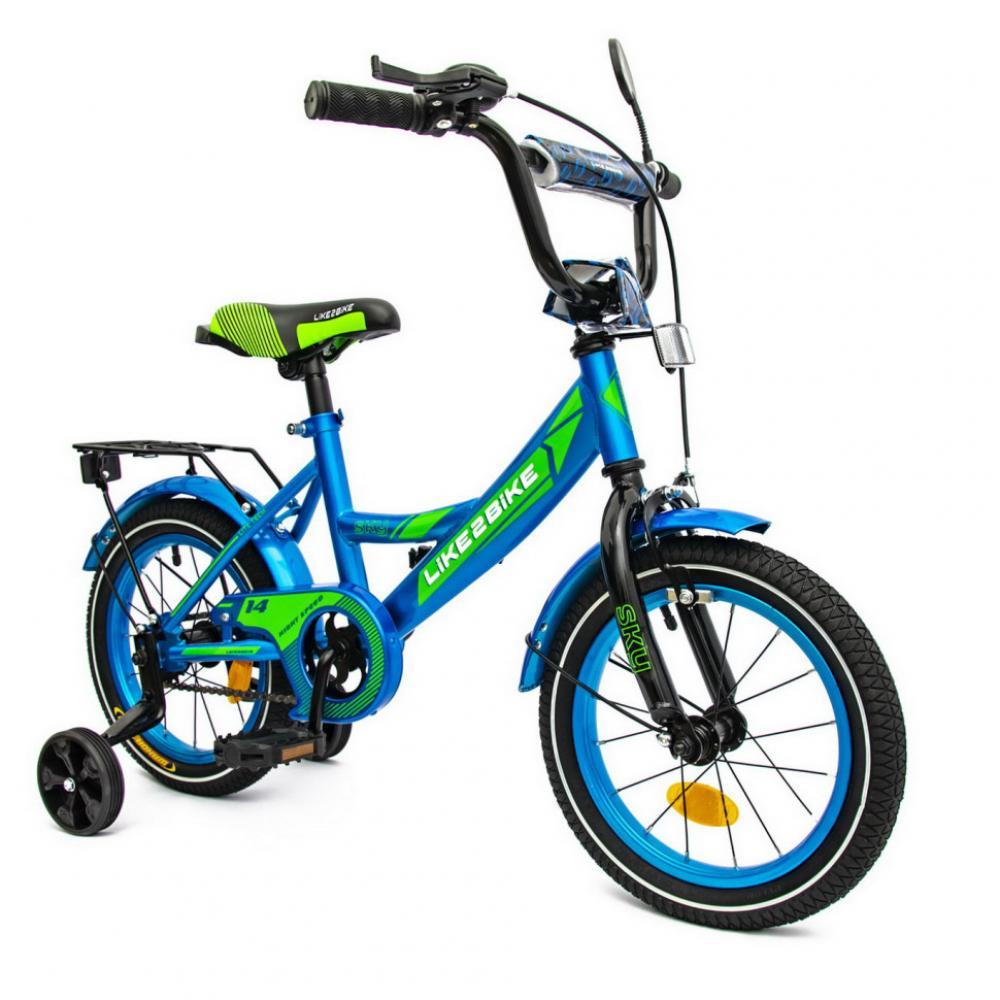 Велосипед дитячий 2-х колісний 14'' 211401Like2bike Sky, блакитний, рама сталь, зі дзвінком